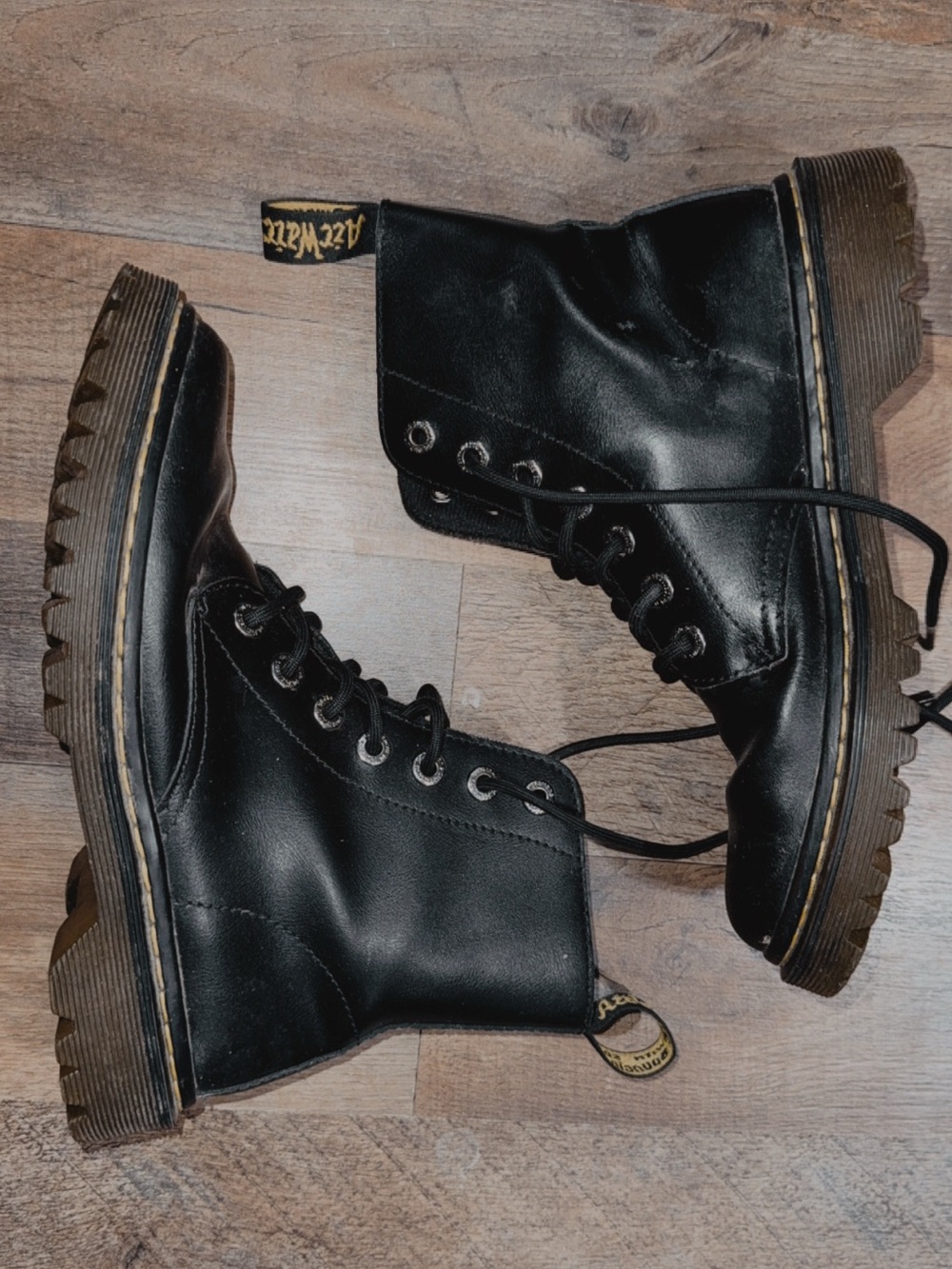 Dr. Martens Black Leather Lace-Up Combat Boots